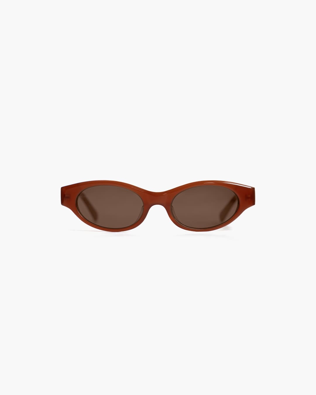 Red brown sunglasses on a white background
