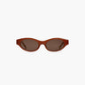 Red brown sunglasses on a white background