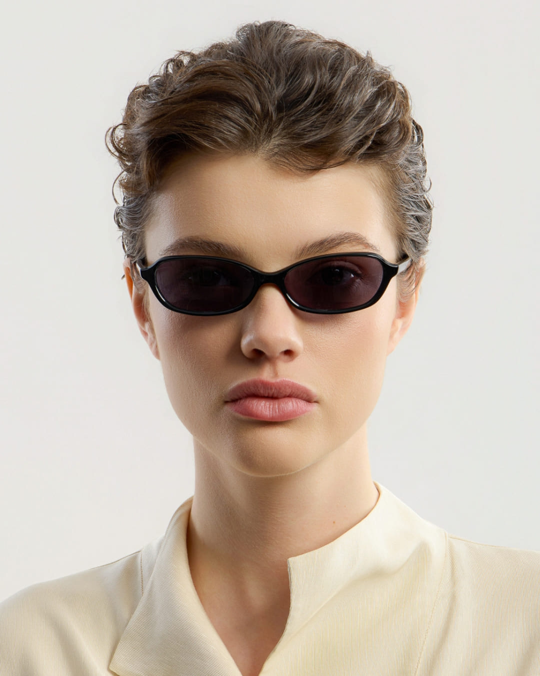 ♂♀新品・サングラス【Corlin　コーリン】black & black Ana Black Black - Slim Rectangular Sunglasses by Corlin