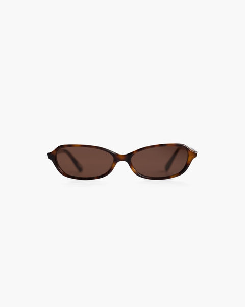 Ana Tortoise Brown - Slim Rectangular Sunglasses by Corlin 