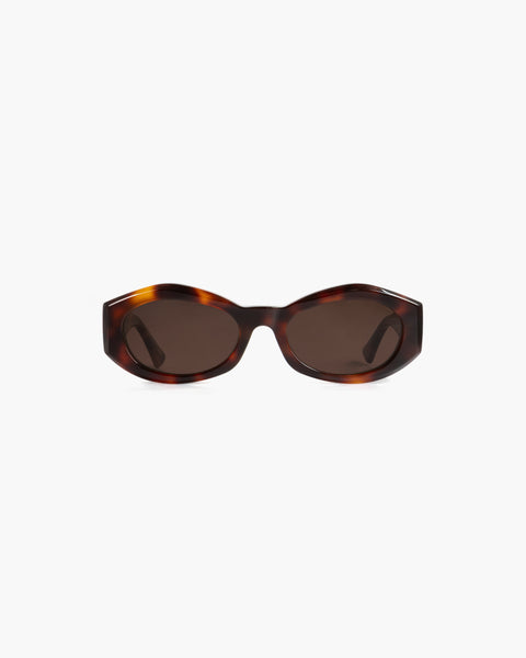 Celeste Tortoise Brown - Geometric Oval Sunglasses by Corlin 