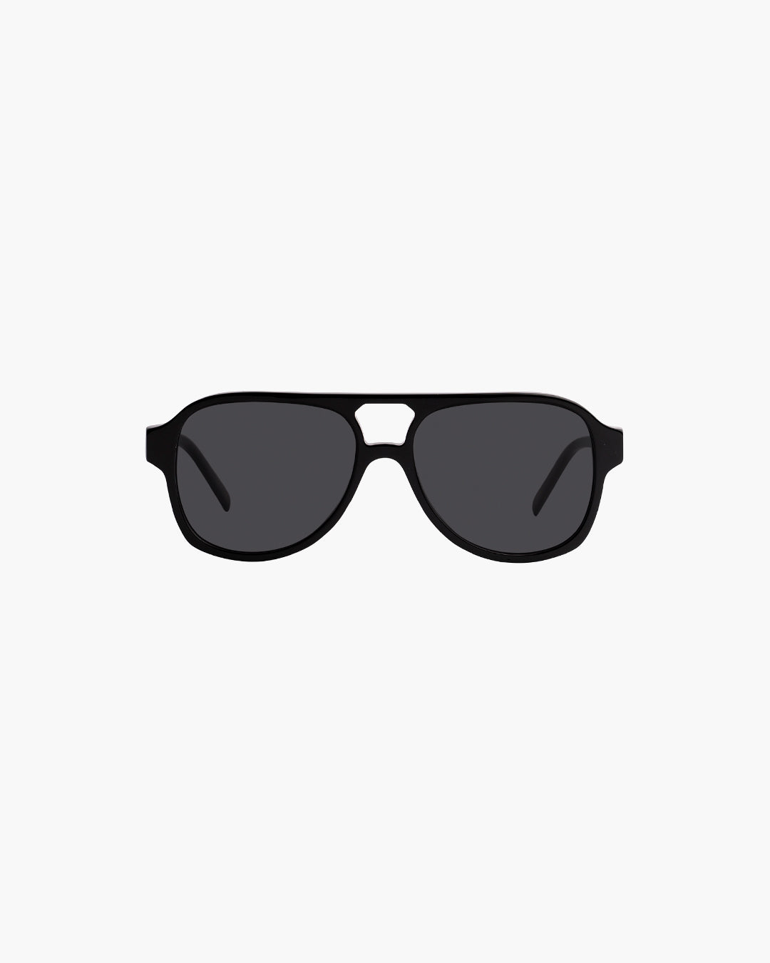 Black sunglasses on a white background
