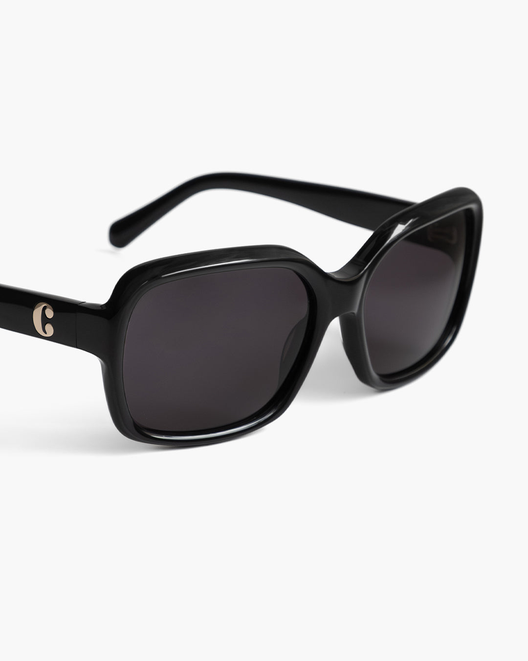 Corlin Eyewear Lana Black Black oversized sunglasses — minimalist Scandinavian eyewear design