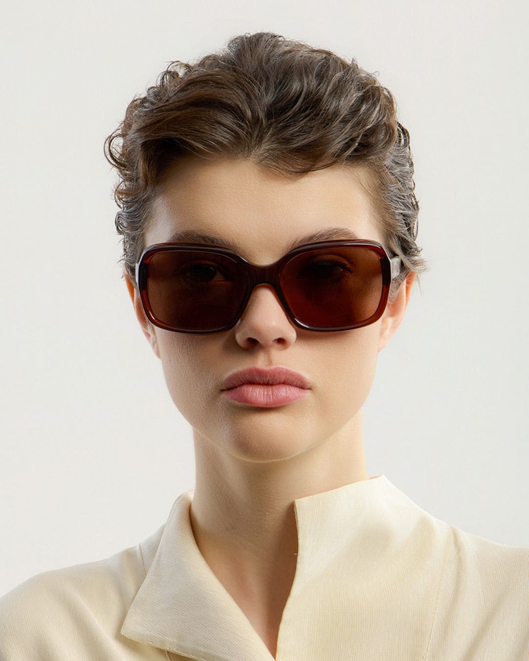 Lana Brown Brown – Oversized Square Acetate Sunglasses | Corlin