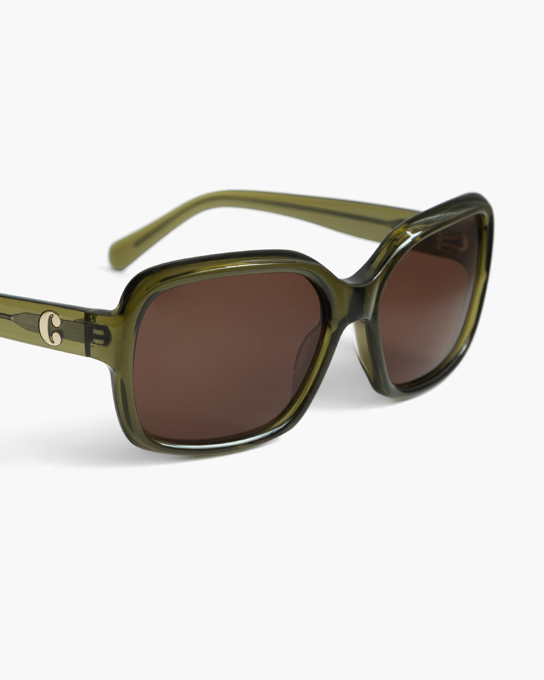 Corlin Eyewear Lana Olive Brown oversized sunglasses — minimalist Scandinavian eyewear design