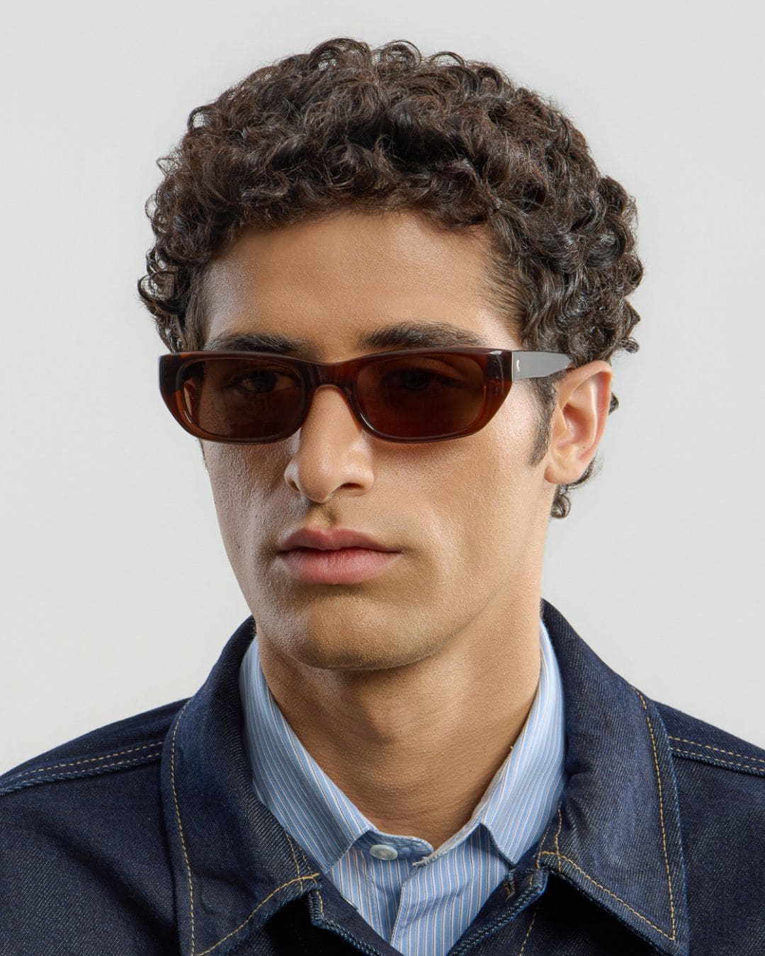 Marcel Brown Brown - Tonal Rectangular Sunglasses by Corlin