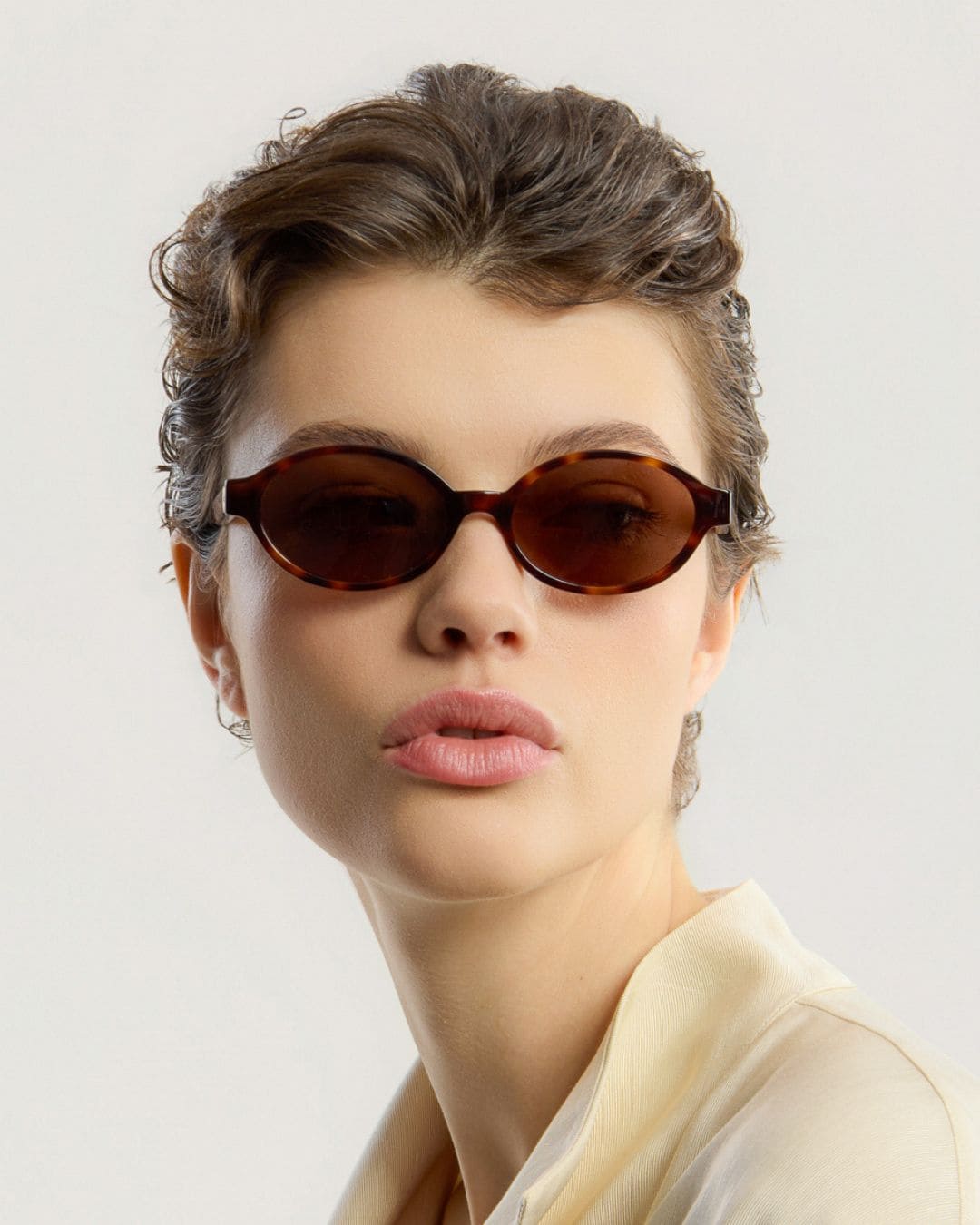 Selma Tortoise Brown - Slim Oval Sunglasses by Corlin – corlineyewear