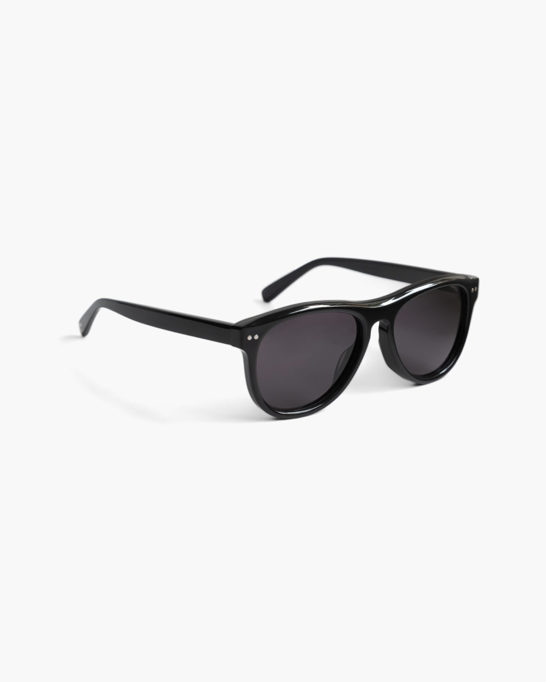 Corlin Eyewear Sonney Black Black sunglasses — close-up of acetate frame and German OBE hinges