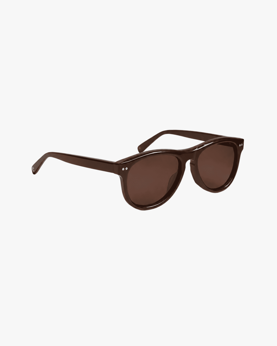Corlin Eyewear Sonney Brown Brown sunglasses — side profile showing German OBE hinges and acetate frame