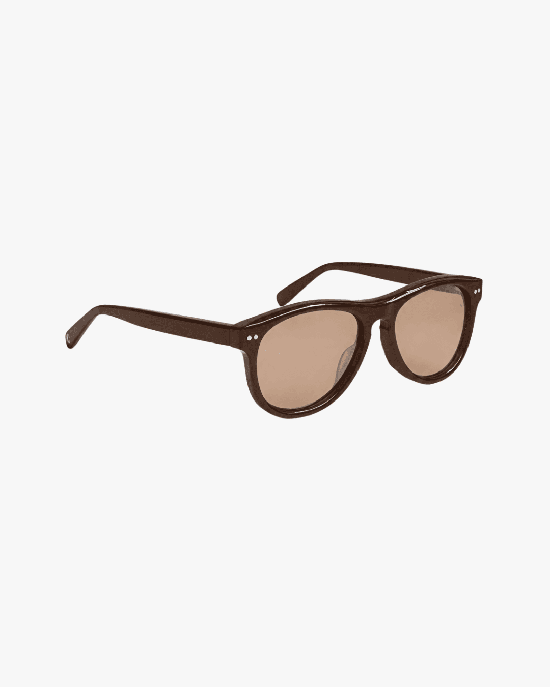 Corlin Eyewear Sonney Brown Cinnamon sunglasses — side profile showing German OBE hinges and acetate frame