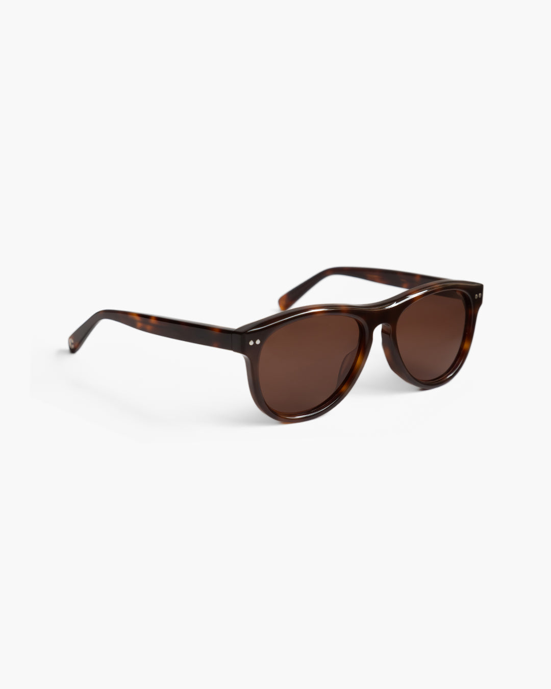 Corlin Eyewear Sonney Tortoise Brown sunglasses — side profile showing German OBE hinges and acetate frame